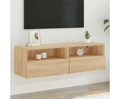 TV staliukas Sieninė TV spintelė, ąžuolo, 100x30x30cm, apdirbta mediena