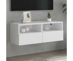 TV staliukas Sieninė TV spintelė, balta, 80x30x30cm, apdirbta mediena