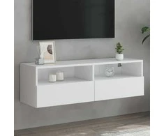 TV staliukas Sieninė TV spintelė, balta, 100x30x30cm, apdirbta mediena