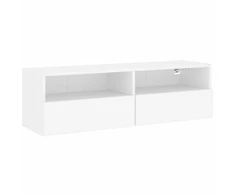 TV staliukas Sieninė TV spintelė, balta, 100x30x30cm, apdirbta mediena