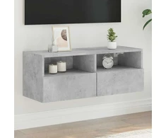 TV staliukas Sieninė TV spintelė, betono pilka, 80x30x30cm, apdirbta mediena
