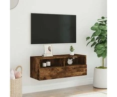 TV staliukas Sieninė TV spintelė, dūminio ąžuolo, 80x30x30cm, mediena