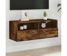 TV staliukas Sieninė TV spintelė, dūminio ąžuolo, 80x30x30cm, mediena