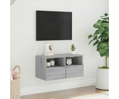 TV staliukas Sieninė TV spintelė, pilka ąžuolo, 60x30x30cm, apdirbta mediena