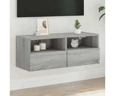 TV staliukas Sieninė TV spintelė, pilka ąžuolo, 80x30x30cm, apdirbta mediena