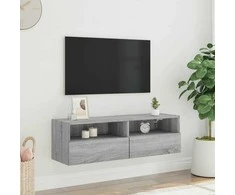TV staliukas Sieninė TV spintelė, pilka ąžuolo, 100x30x30cm, mediena