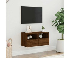 TV staliukas Sieninė TV spintelė, ruda ąžuolo, 60x30x30cm, apdirbta mediena