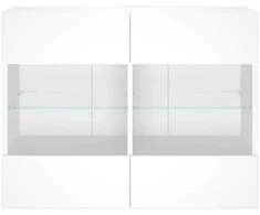 TV staliukas Sieninė TV spintelė su LED lemputėmis, balta, 78,5x30x60,5cm