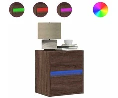 TV staliukas Sieninė TV spintelė su LED lemputėmis, ruda ąžuolo, 41x31x45cm