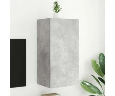 TV staliukas Sieninė TV spintelė su LED lemputėmis, betono, 40,5x35x80cm