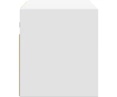 TV staliukas Sieninė TV spintelė su LED lemputėmis, balta, 80x31x35cm