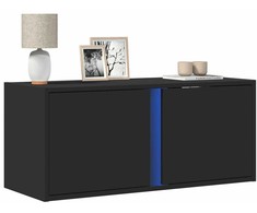TV staliukas Sieninė TV spintelė su LED lemputėmis, juoda, 80x31x35cm