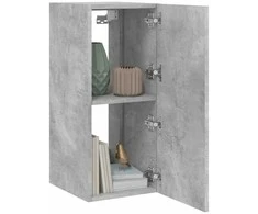 TV staliukas Sieninė TV spintelė su LED lemputėmis, betono, 30,5x35x70cm
