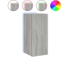 TV staliukas Sieninė TV spintelė su LED lemputėmis, pilka, 30,5x35x70cm