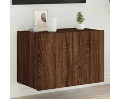 TV staliukas Sieninė TV spintelė su LED lemputėmis, ruda ąžuolo, 60x35x41cm