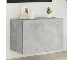 TV staliukas Sieninė TV spintelė su LED lemputėmis, betono pilka, 60x35x41cm