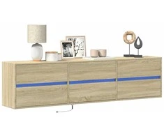 TV staliukas Sieninė TV spintelė su LED lemputėmis, ąžuolo, 180x31x45cm