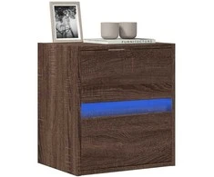 TV staliukas Sieninė TV spintelė su LED lemputėmis, ruda ąžuolo, 41x31x45cm