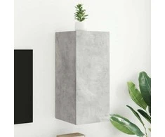 TV staliukas Sieninė TV spintelė su LED lemputėmis, betono, 30,5x35x70cm