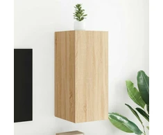 TV staliukas Sieninė TV spintelė su LED lemputėmis, ąžuolo, 30,5x35x70cm