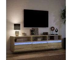 TV staliukas Sieninė TV spintelė su LED lemputėmis, ąžuolo, 180x31x45cm