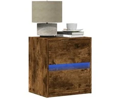 TV staliukas Sieninė TV spintelė su LED lemputėmis, dūminė, 41x31x45cm