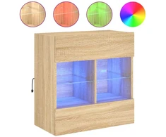 TV staliukas Sieninė TV spintelė su LED lemputėmis, ąžuolo, 58,5x30x60,5cm