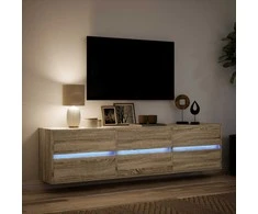TV staliukas Sieninė TV spintelė su LED lemputėmis, ąžuolo, 180x31x45cm