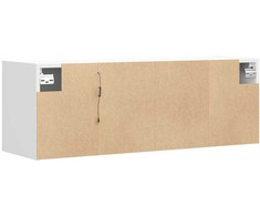 TV staliukas Sieninė TV spintelė su LED lemputėmis, balta, 100x31x35cm