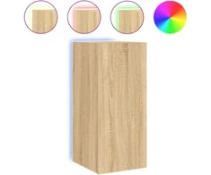 TV staliukas Sieninė TV spintelė su LED lemputėmis, ąžuolo, 30,5x35x70cm