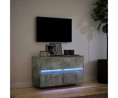 TV staliukas Sieninė TV spintelė su LED lemputėmis, betono, 80x31x45cm