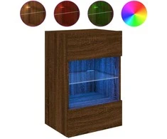 TV staliukas Sieninė TV spintelė su LED lemputėmis, ruda, 40x30x60,5cm