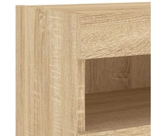 TV staliukas Sieninė TV spintelė su LED lemputėmis, ąžuolo, 80x30x40cm