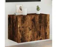 TV staliukas Sieninė TV spintelė su LED lemputėmis, dūminė, 60x35x41cm