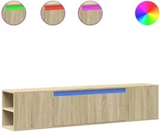 TV staliukas Sieninė TV spintelė su LED lemputėmis, ąžuolo, 180x31x39,5cm