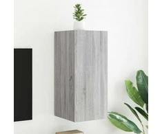 TV staliukas Sieninė TV spintelė su LED lemputėmis, pilka, 30,5x35x70cm