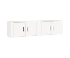 TV staliukas Sieninės televizoriaus spintelės, 2vnt., baltos, 80x34,5x40cm