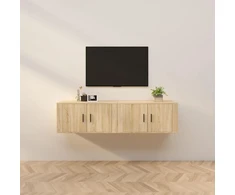 TV staliukas Sieninės televizoriaus spintelės, 2vnt., ąžuolo, 80x34,5x40cm