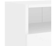 TV staliukas Sieninės TV spintelės, 2vnt., baltos, 100x30x30cm, mediena