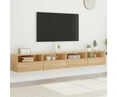 TV staliukas Sieninės TV spintelės, 2vnt., ąžuolo, 100x30x30cm, mediena