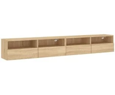 TV staliukas Sieninės TV spintelės, 2vnt., ąžuolo, 100x30x30cm, mediena