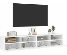 TV staliukas Sieninės TV spintelės, 2vnt., baltos, 80x30x30cm, mediena