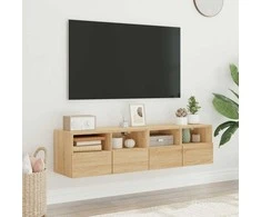 TV staliukas Sieninės TV spintelės, 2vnt., ąžuolo, 60x30x30cm, mediena