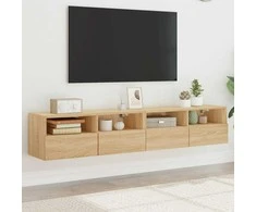 TV staliukas Sieninės TV spintelės, 2vnt., ąžuolo, 80x30x30cm, mediena