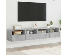 TV staliukas Sieninės TV spintelės, 2vnt., betono, 80x30x30cm, mediena