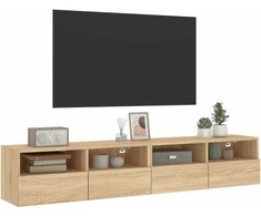 TV staliukas Sieninės TV spintelės, 2vnt., ąžuolo, 80x30x30cm, mediena