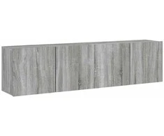 TV staliukas Sieninės TV spintelės, 2vnt., pilkos ąžuolo, 80x30x41cm