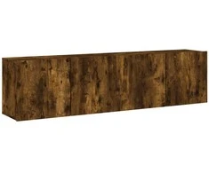 TV staliukas Sieninės TV spintelės, 2vnt., dūminio ąžuolo, 80x30x41cm