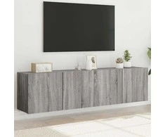 TV staliukas Sieninės TV spintelės, 2vnt., pilkos ąžuolo, 80x30x41cm