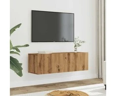 TV staliukas Sieninės TV spintelės, 2vnt., artisano ąžuolo, 100x30x30cm